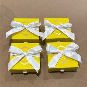 Kendra Scott Yellow Gift Boxes with White Ribbon